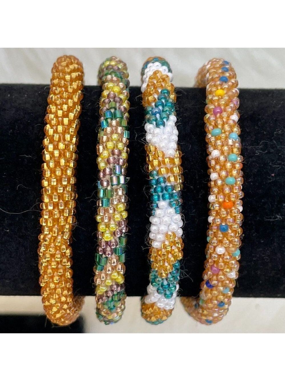 HAND CRAFTED in Nepal Beaded Bracelets (set of 4) #212